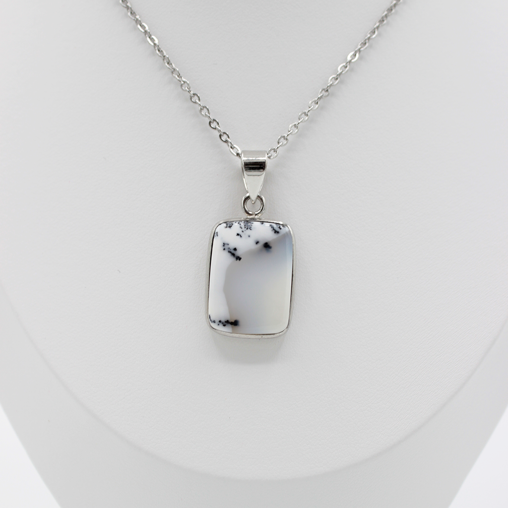 Pendentif Agate Dendritique – Argent 925 (4 g)