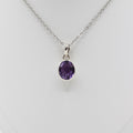Pendentif Améthyste Facetté – Monture et Bélière en Argent 925 (3g)