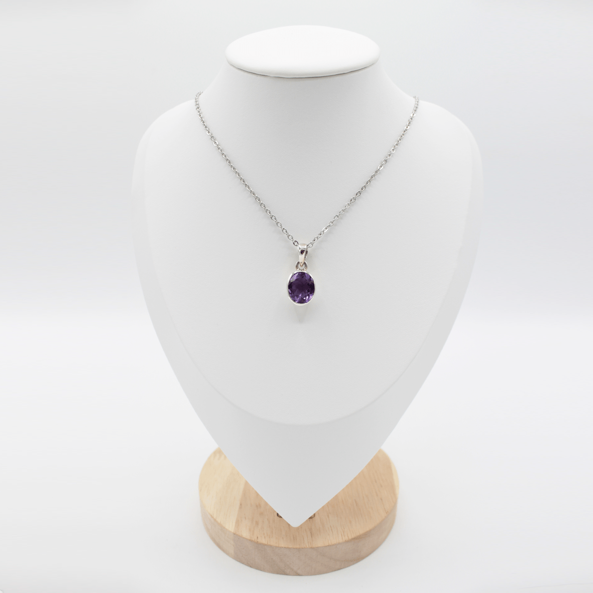 Pendentif Améthyste Facetté – Monture et Bélière en Argent 925 (3g)