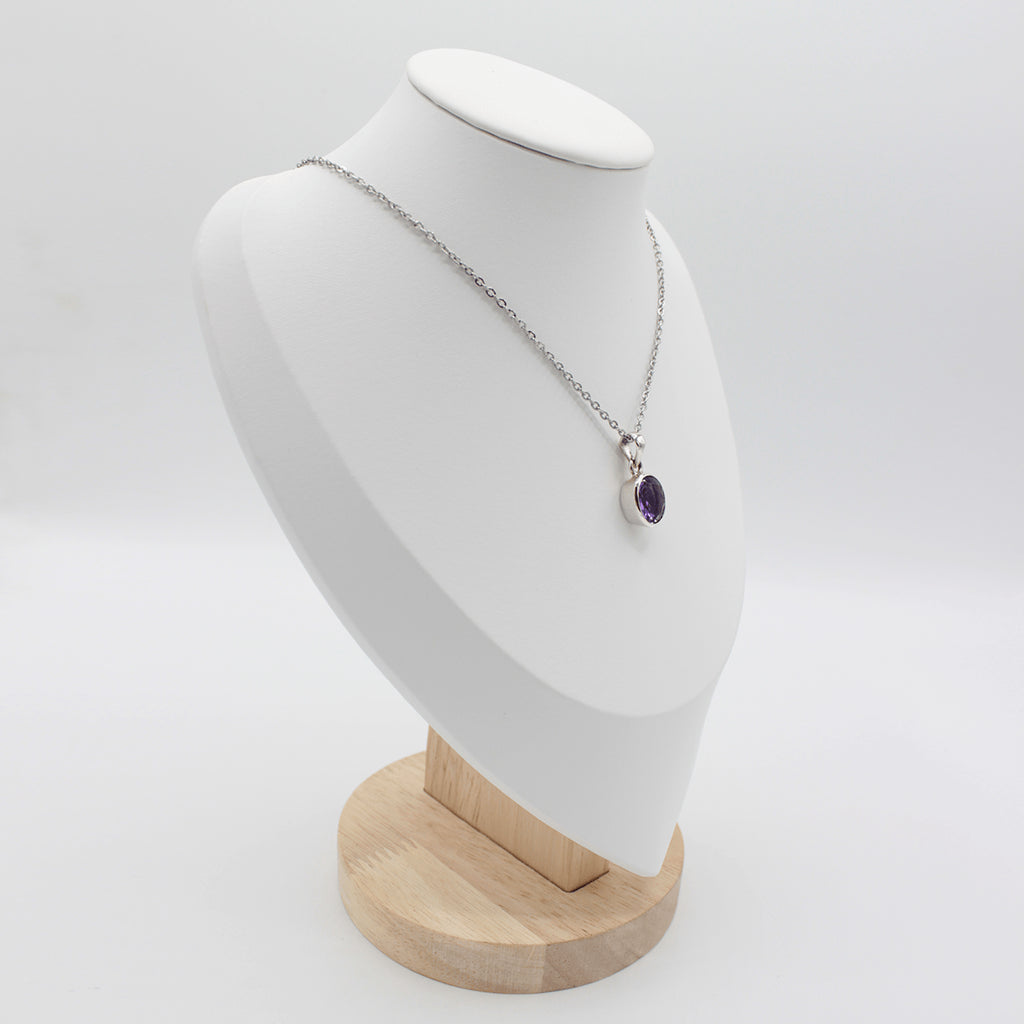 Pendentif Améthyste Facetté – Monture et Bélière en Argent 925 (3g)