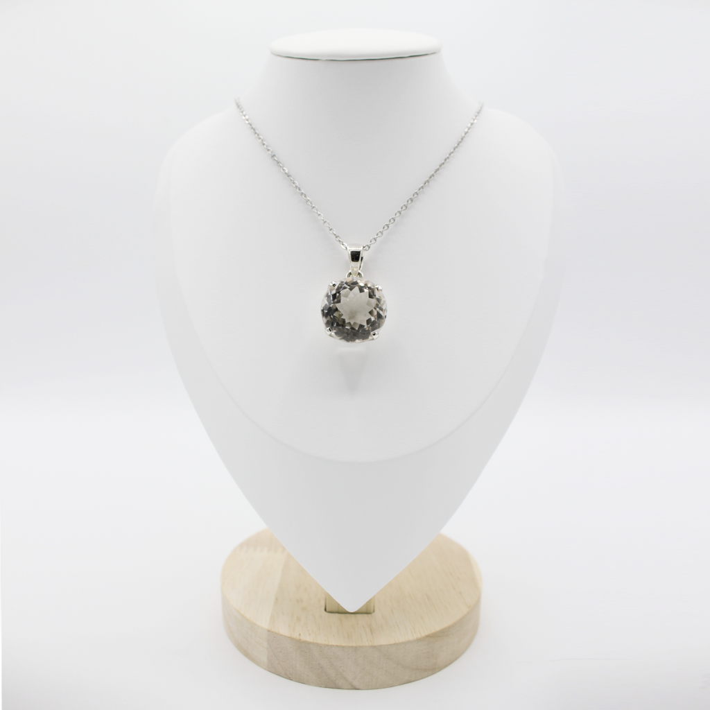 Pendentif Cristal de Roche Facetté – Argent 925 (13 g)