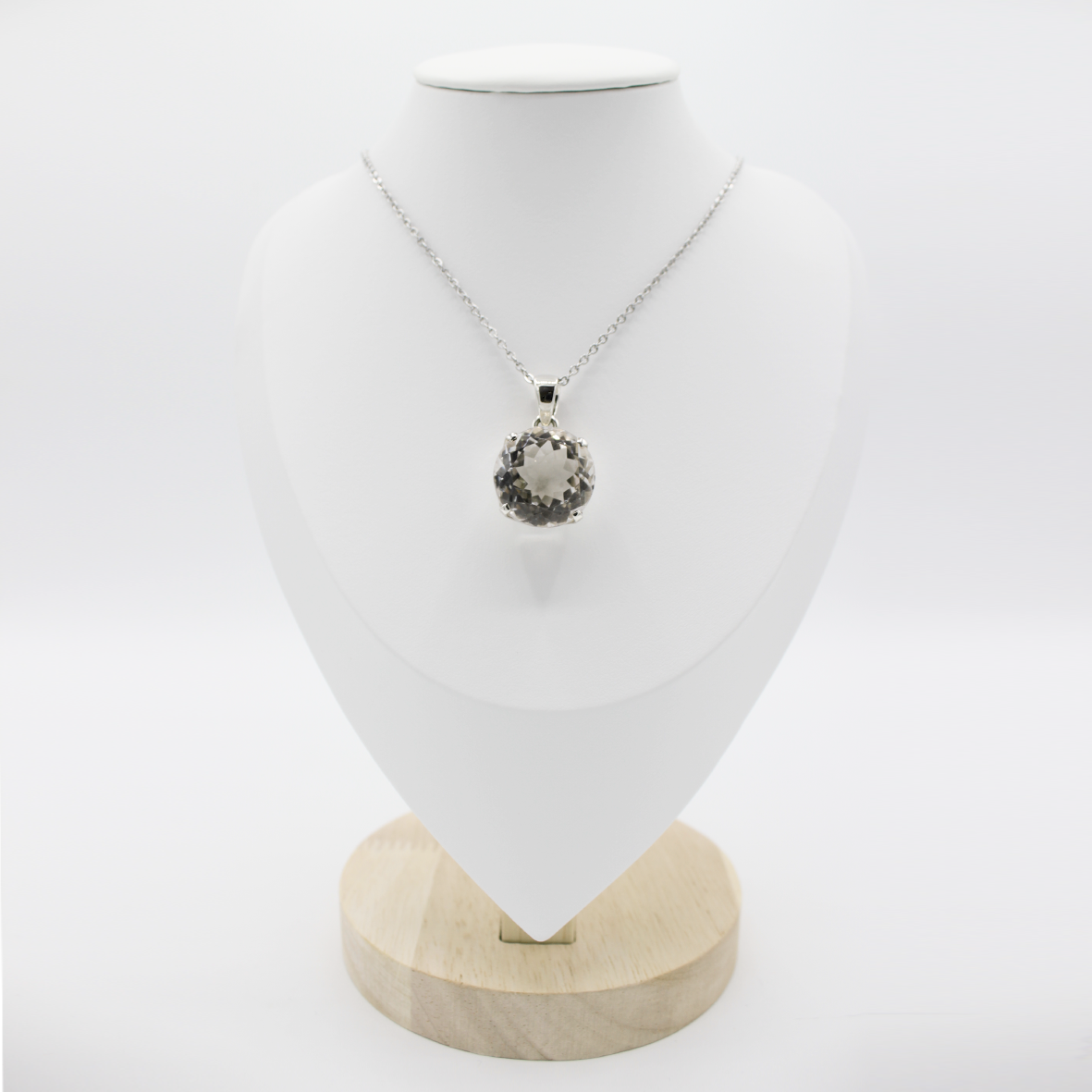Pendentif Cristal de Roche Facetté – Argent 925 (13 g)