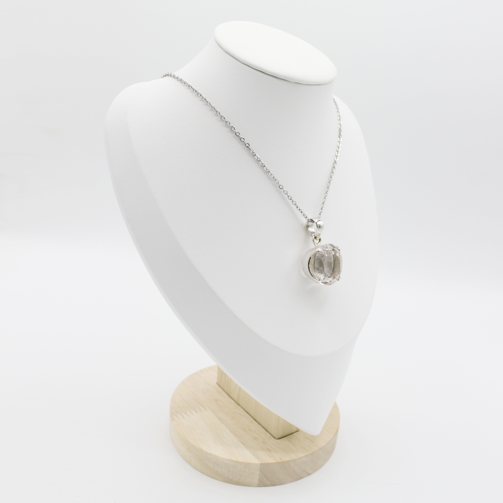 Pendentif Cristal de Roche Facetté – Argent 925 (13 g)