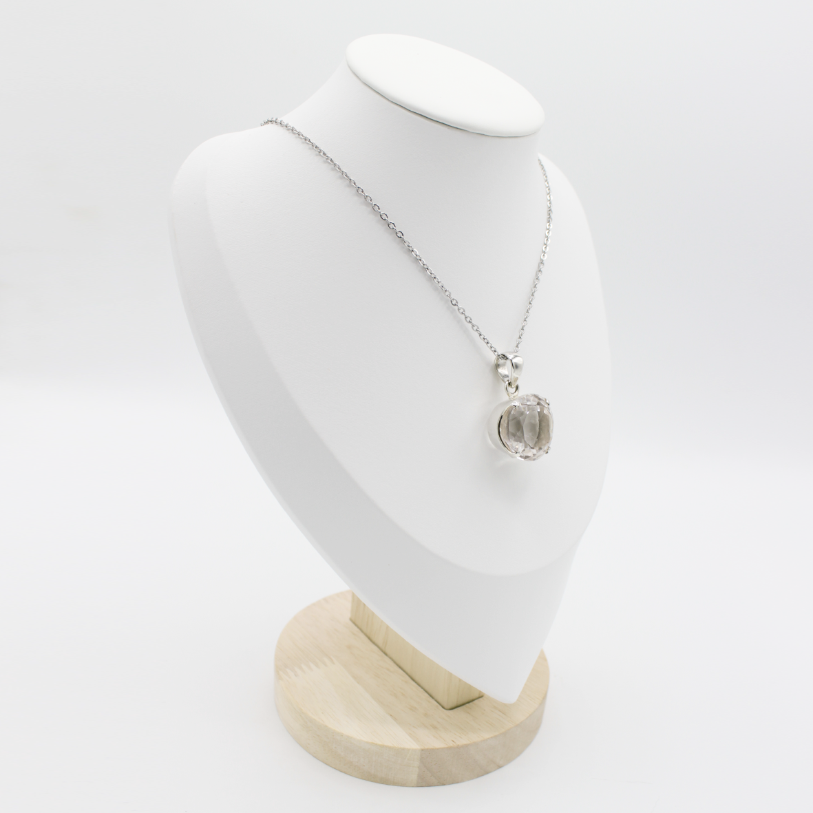 Pendentif Cristal de Roche Facetté – Argent 925 (13 g)