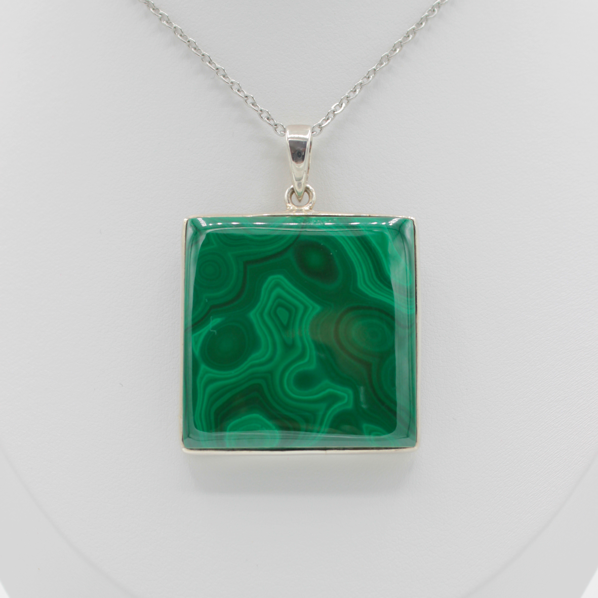 Pendentif Malachite – Argent 925 (29 g)