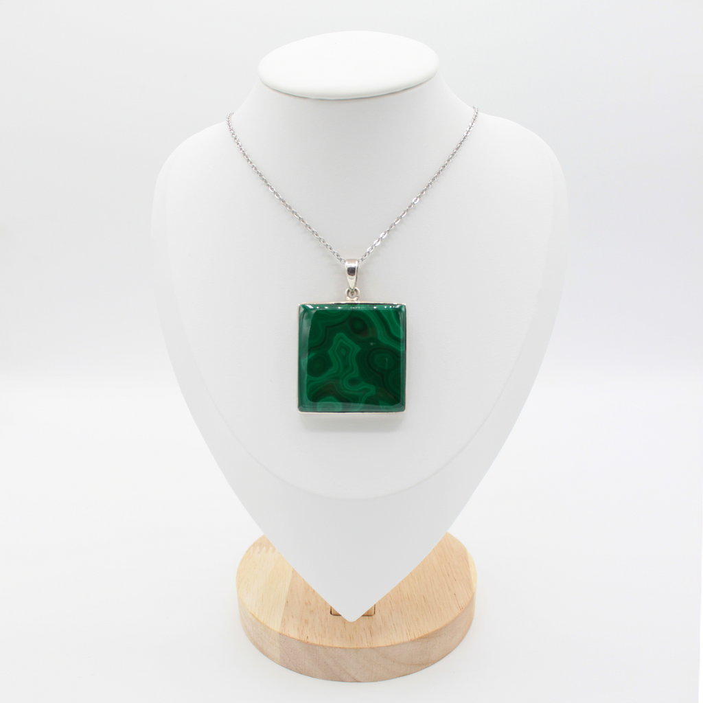 Pendentif Malachite – Argent 925 (29 g)