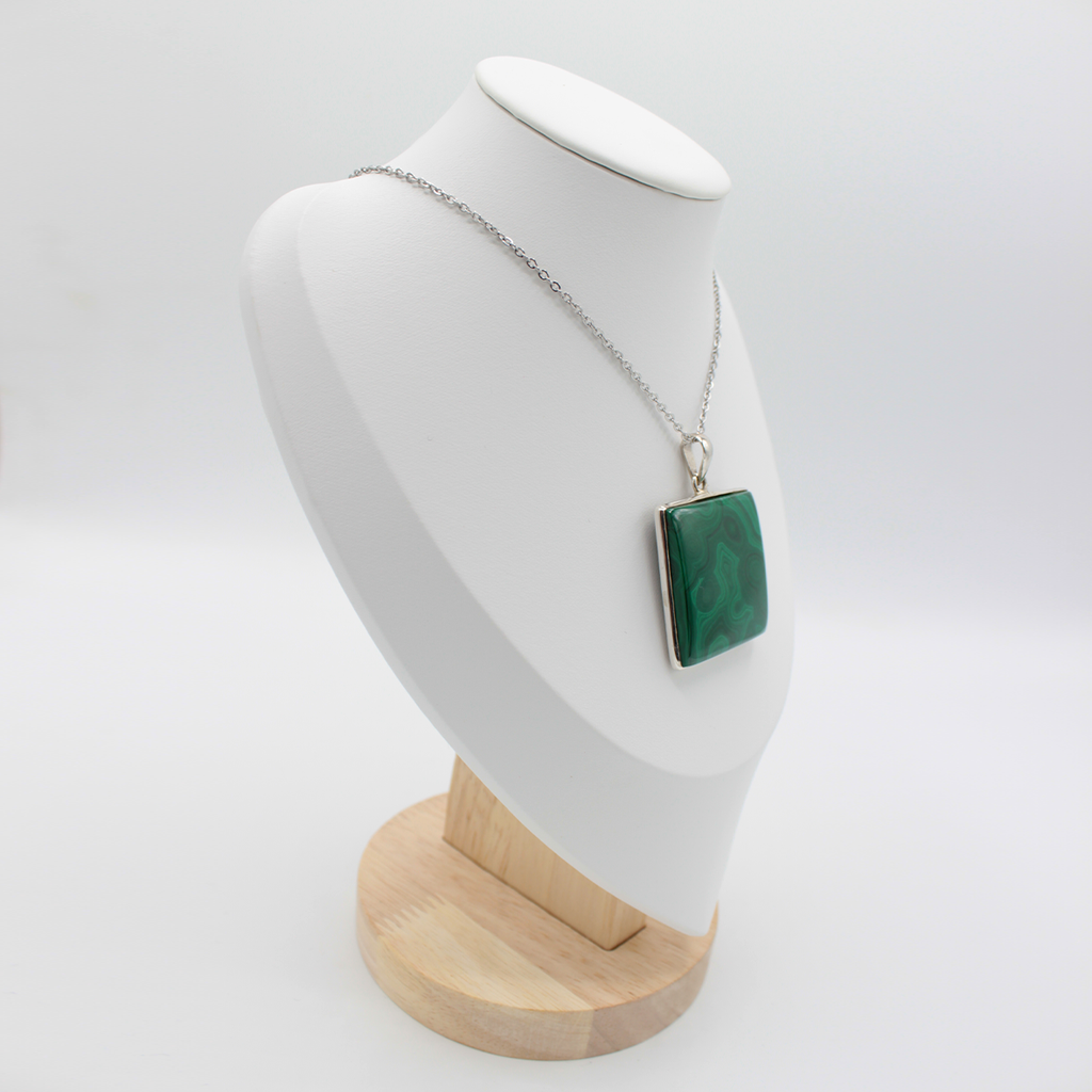 Pendentif Malachite – Argent 925 (29 g)