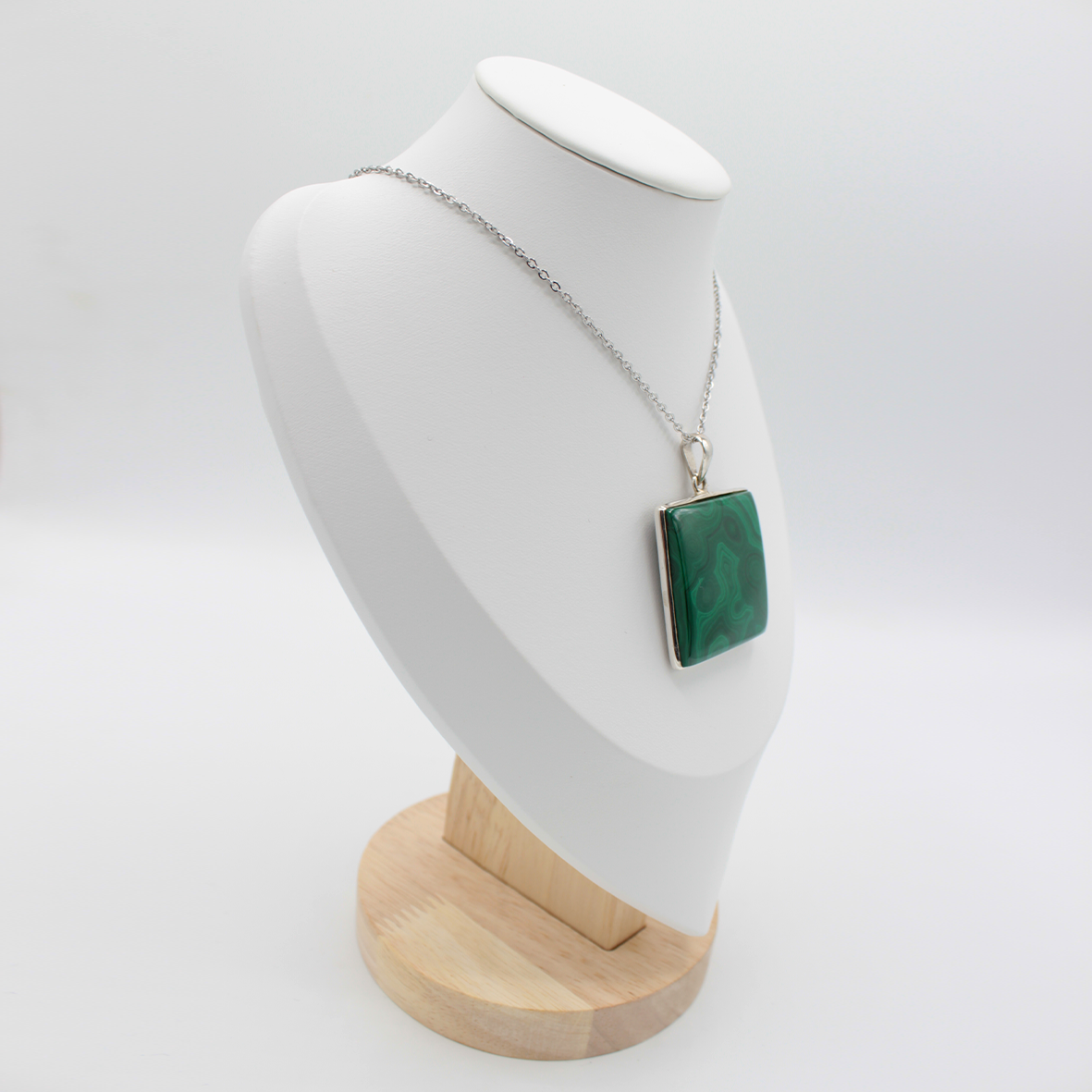 Pendentif Malachite – Argent 925 (29 g)