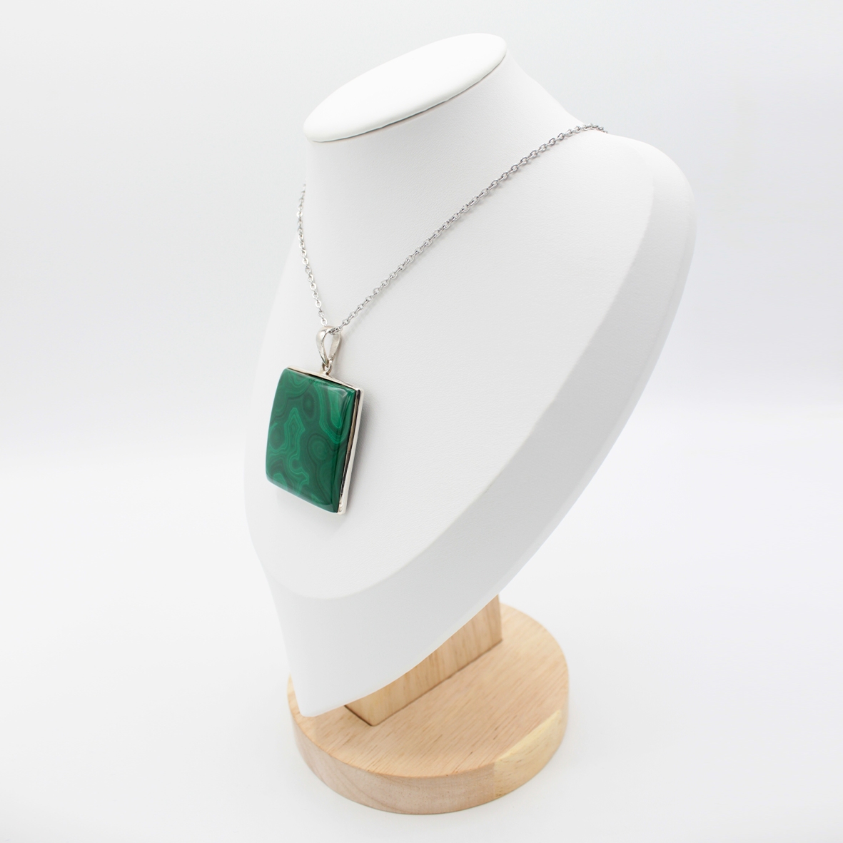 Pendentif Malachite – Argent 925 (29 g)