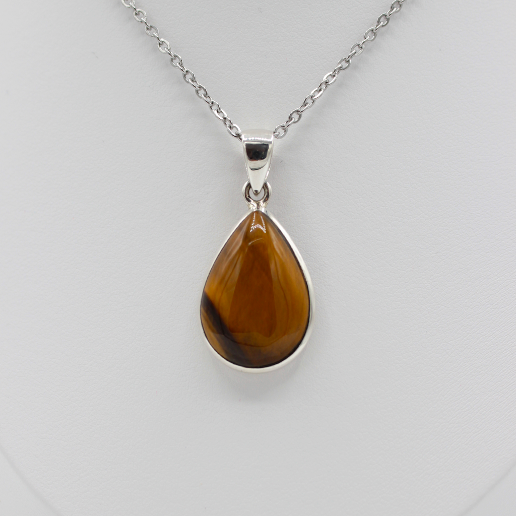 Pendentif Œil de Tigre – Argent 925 (6 g)