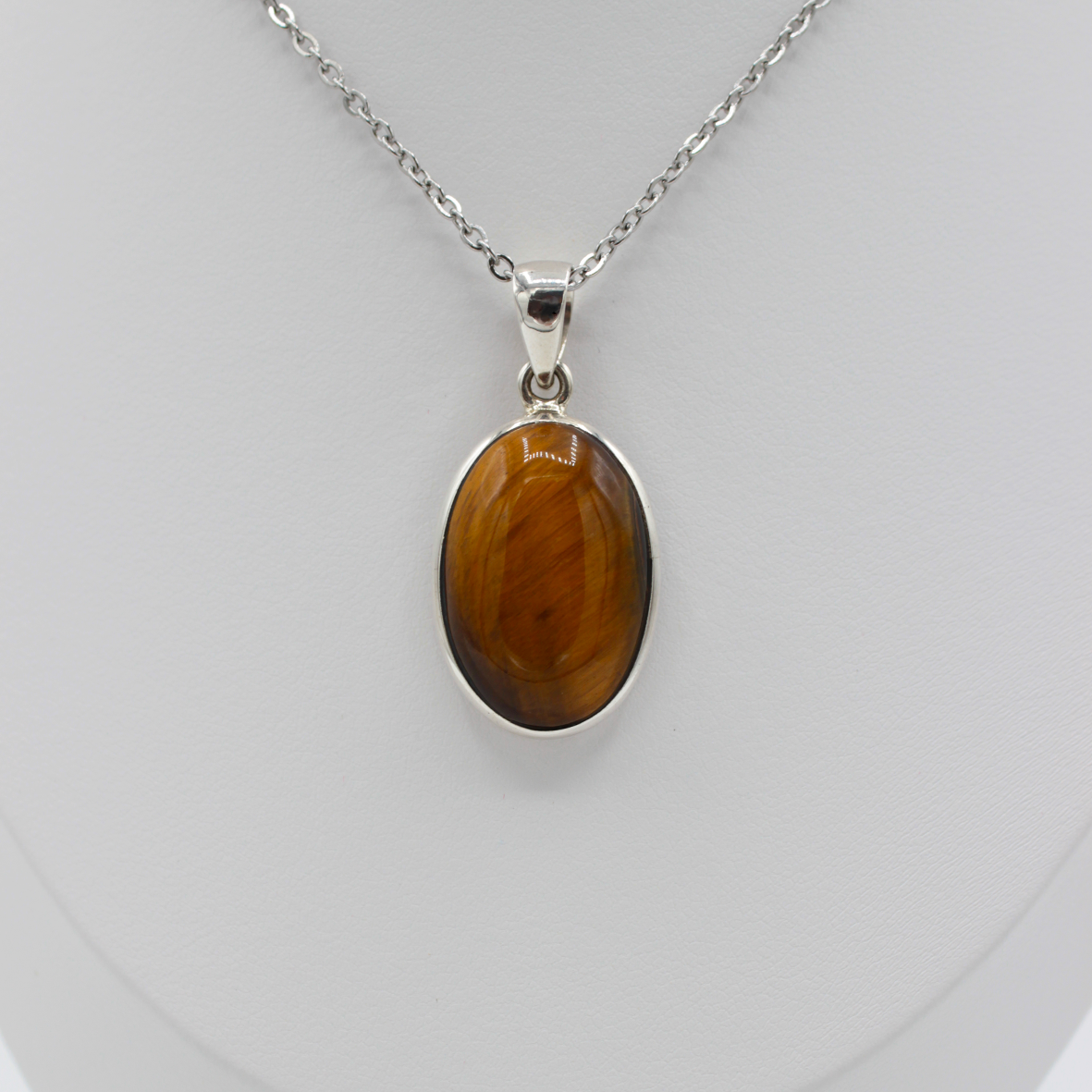 Pendentif Œil de Tigre – Argent 925 (6g)