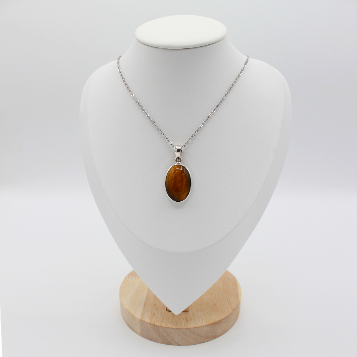 Pendentif Œil de Tigre – Argent 925 (6g)