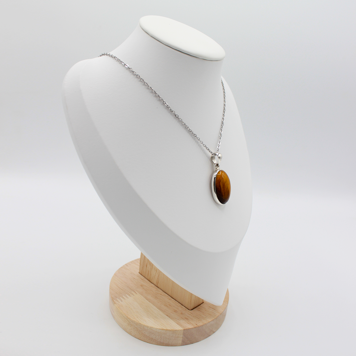 Pendentif Œil de Tigre – Argent 925 (6g)