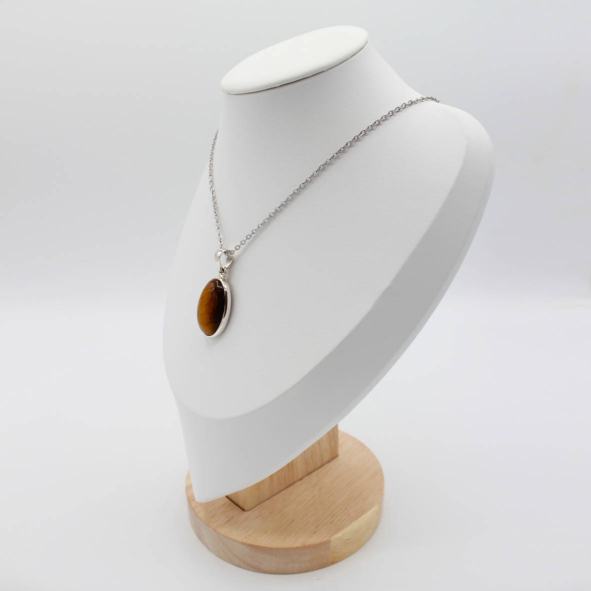 Pendentif Œil de Tigre – Argent 925 (6g)