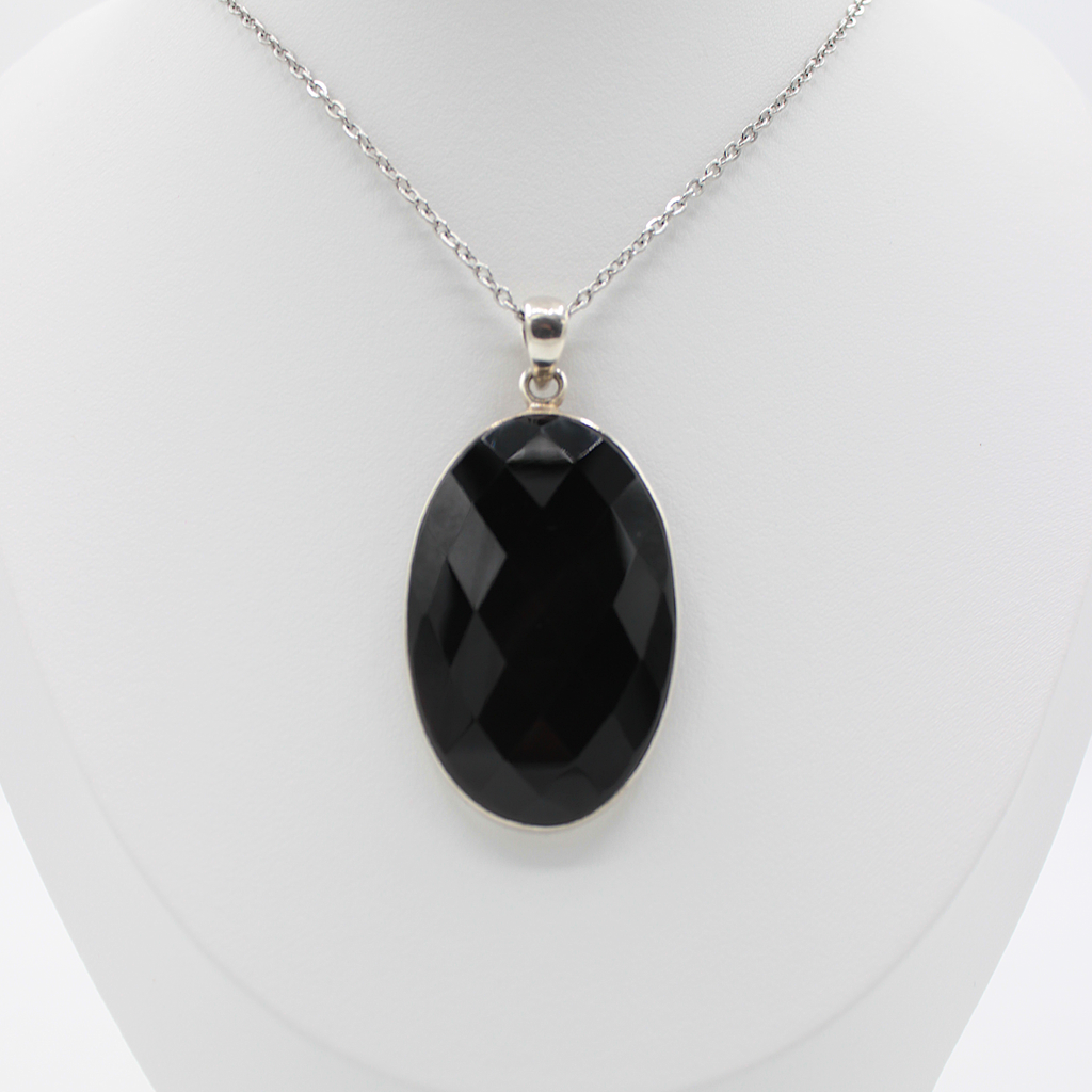 Pendentif Onyx Facetté – Argent 925 (11 g)