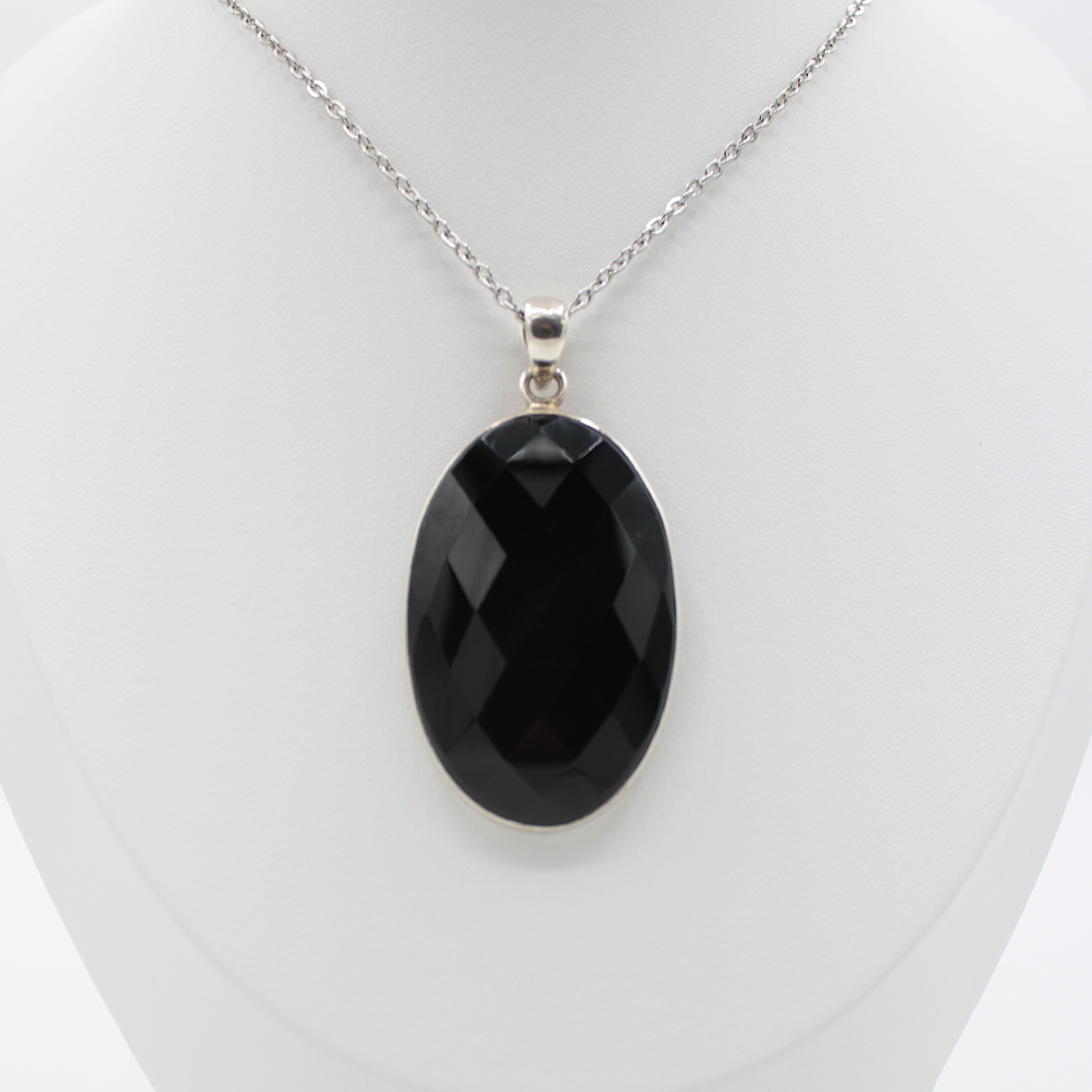 Pendentif Onyx Facetté – Argent 925 (11 g)