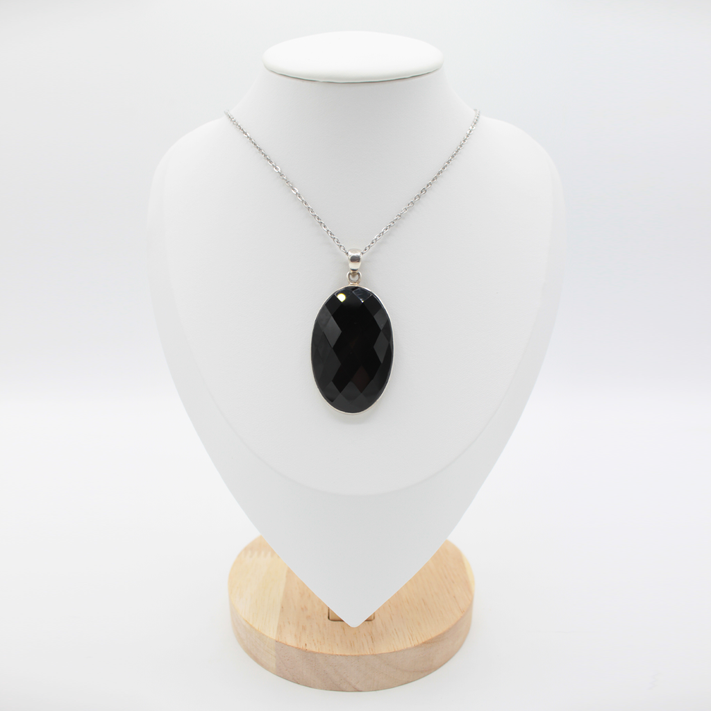 Pendentif Onyx Facetté – Argent 925 (11 g)
