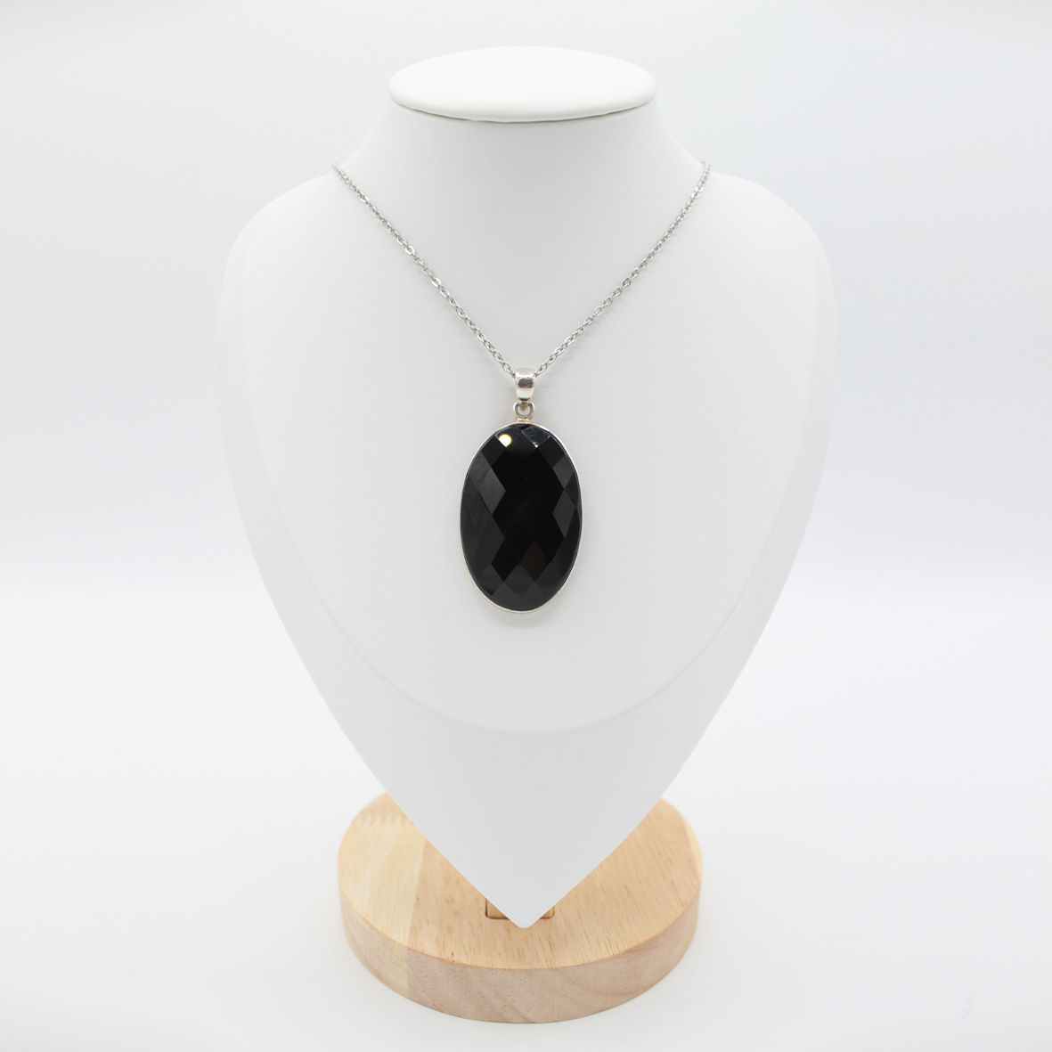 Pendentif Onyx Facetté – Argent 925 (11 g)