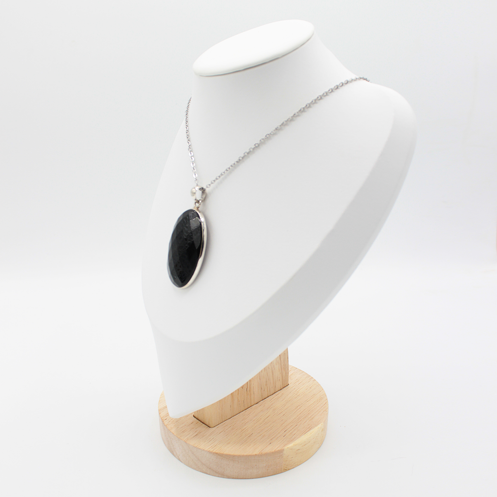 Pendentif Onyx Facetté – Argent 925 (11 g)