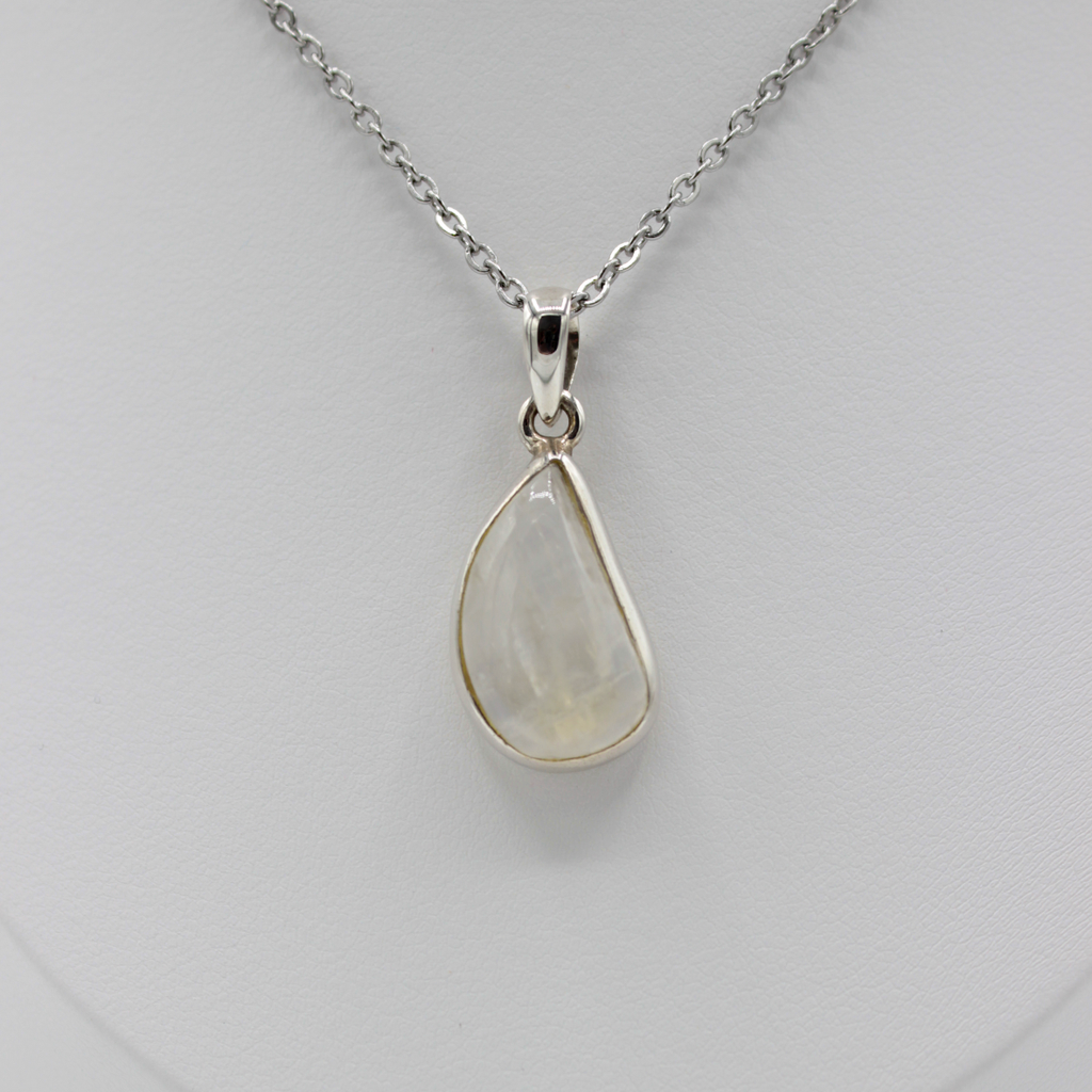 Pendentif Pierre de Lune (Labradorite Blanche) – Argent 925 (5 g)