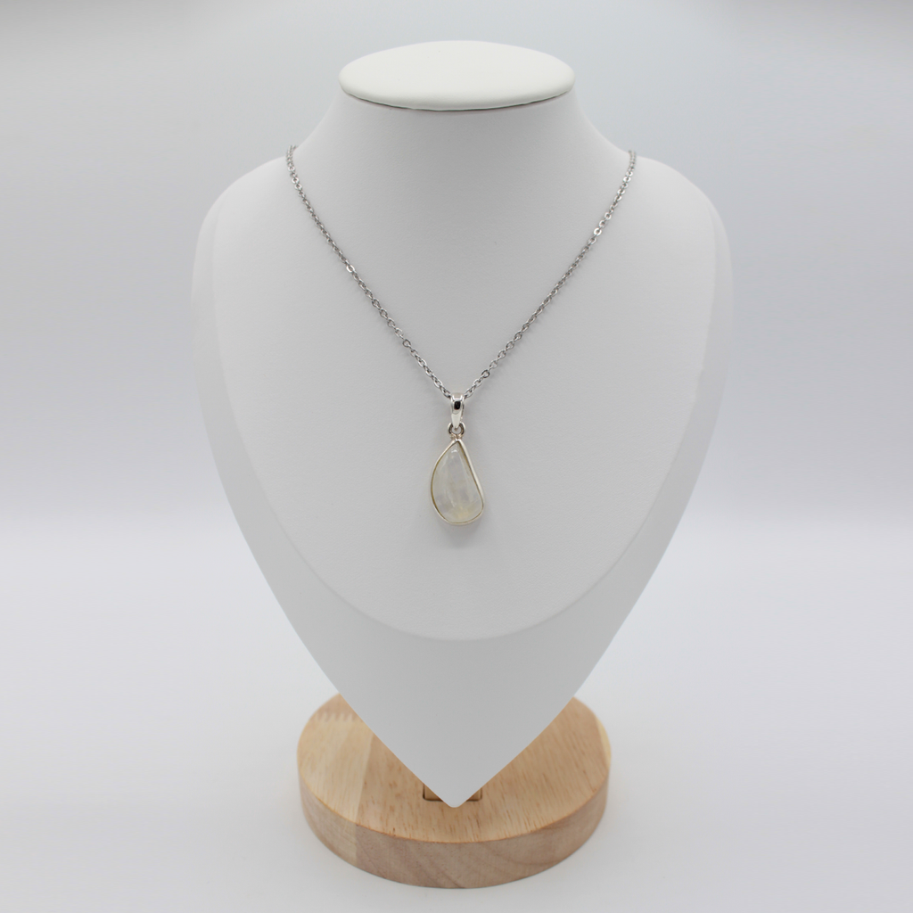 Pendentif Pierre de Lune (Labradorite Blanche) – Argent 925 (5 g)