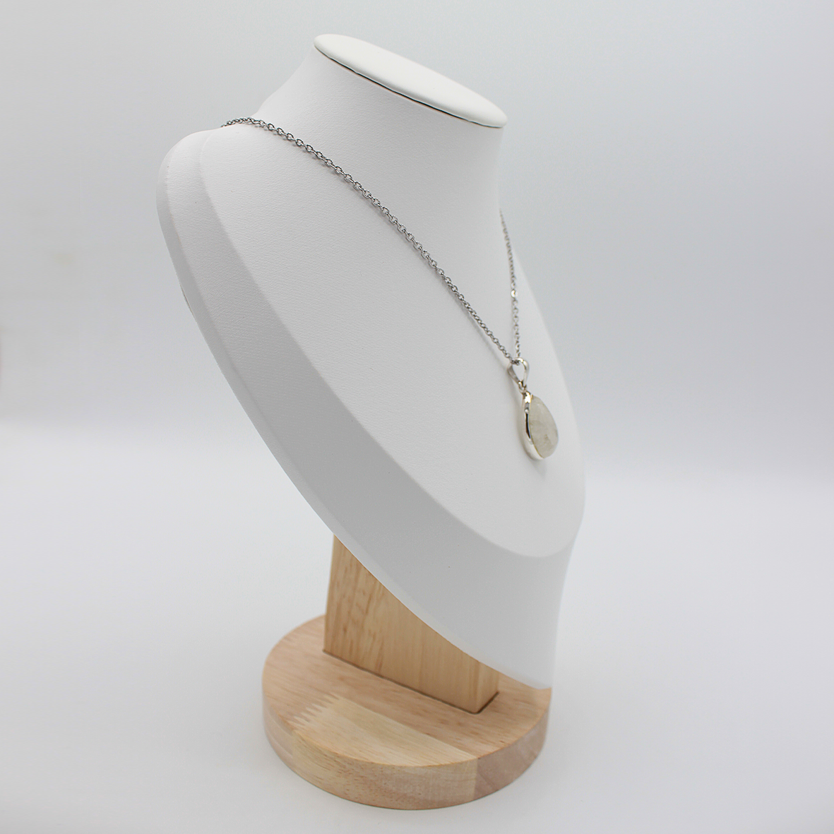 Pendentif Pierre de Lune (Labradorite Blanche) – Argent 925 (5 g)