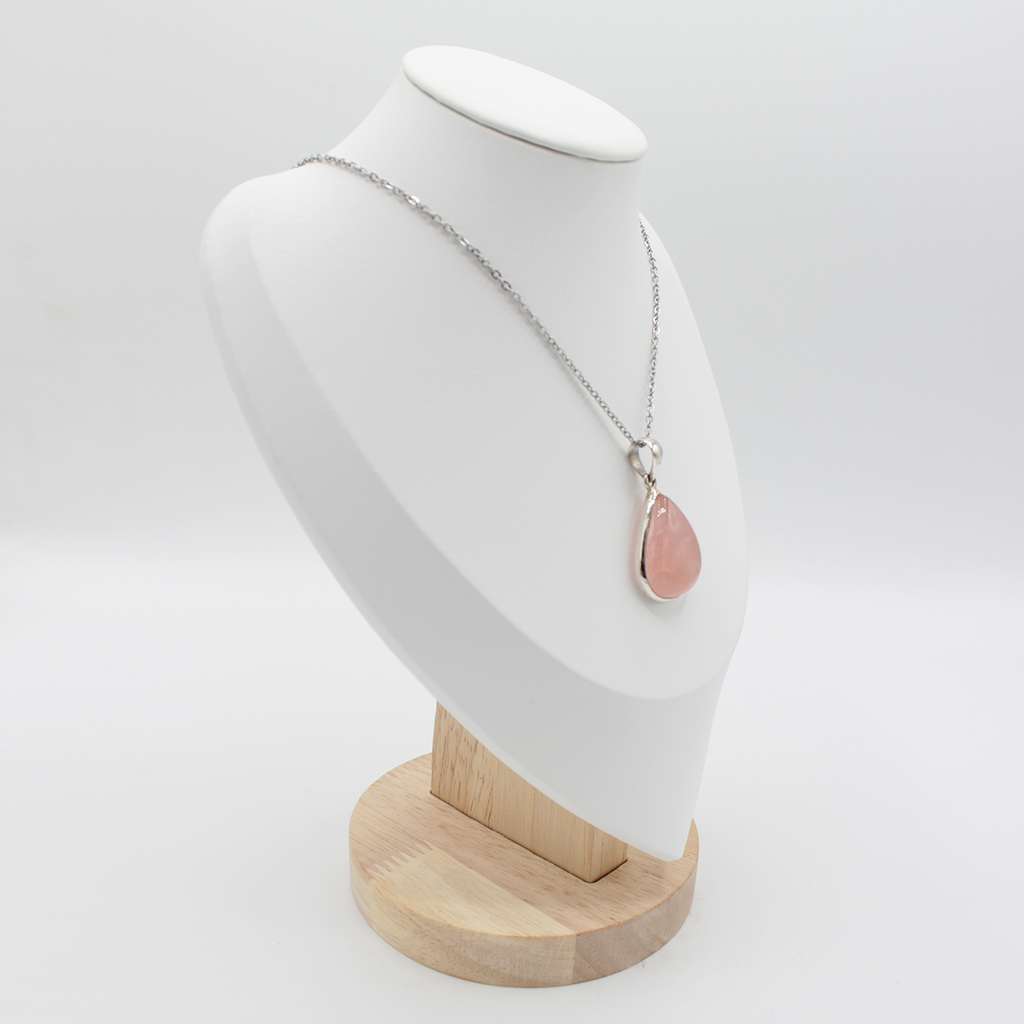 Pendentif Quartz Rose – Argent 925 (8 g)