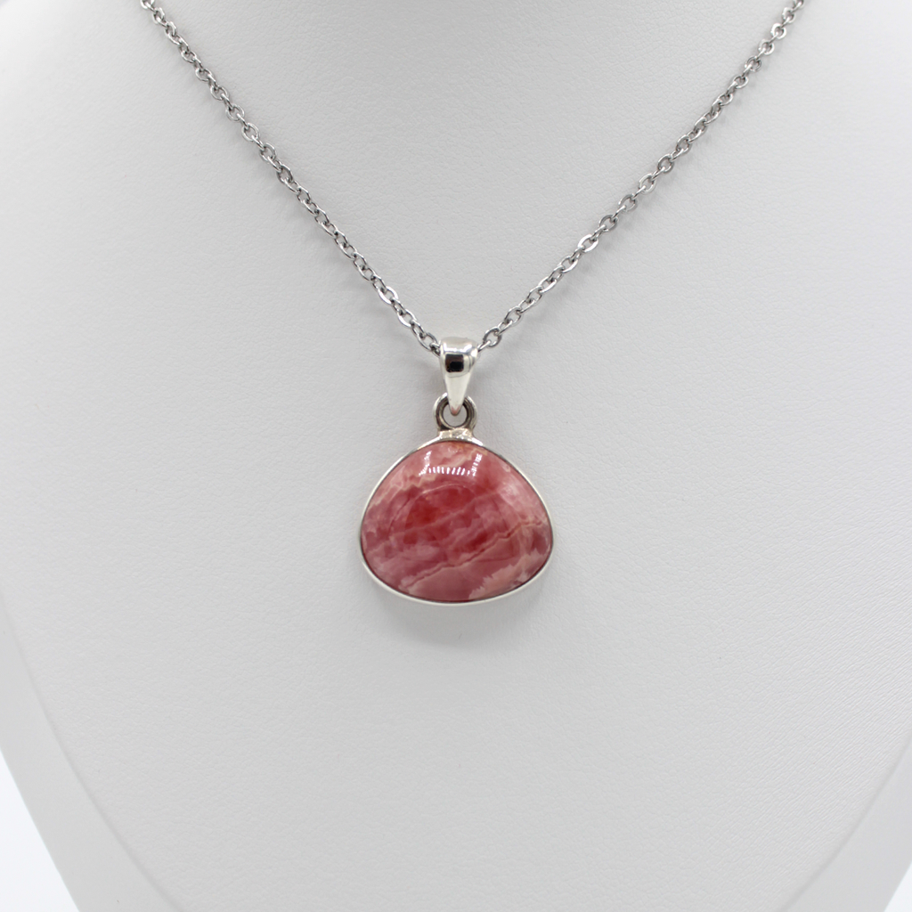 Pendentif Rhodochrosite – Monture et Bélière en Argent 925 (9 g)