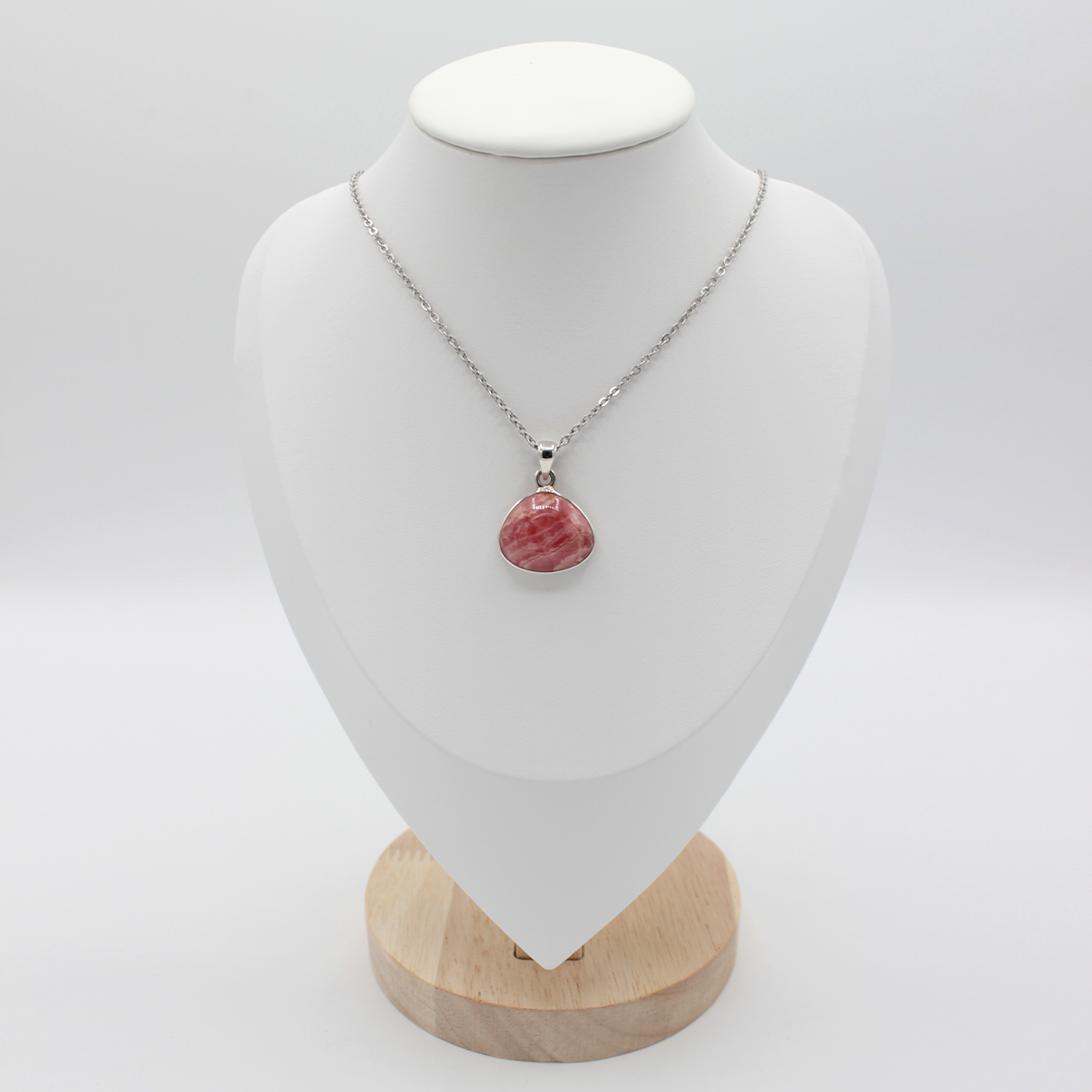 Pendentif Rhodochrosite – Monture et Bélière en Argent 925 (9 g)