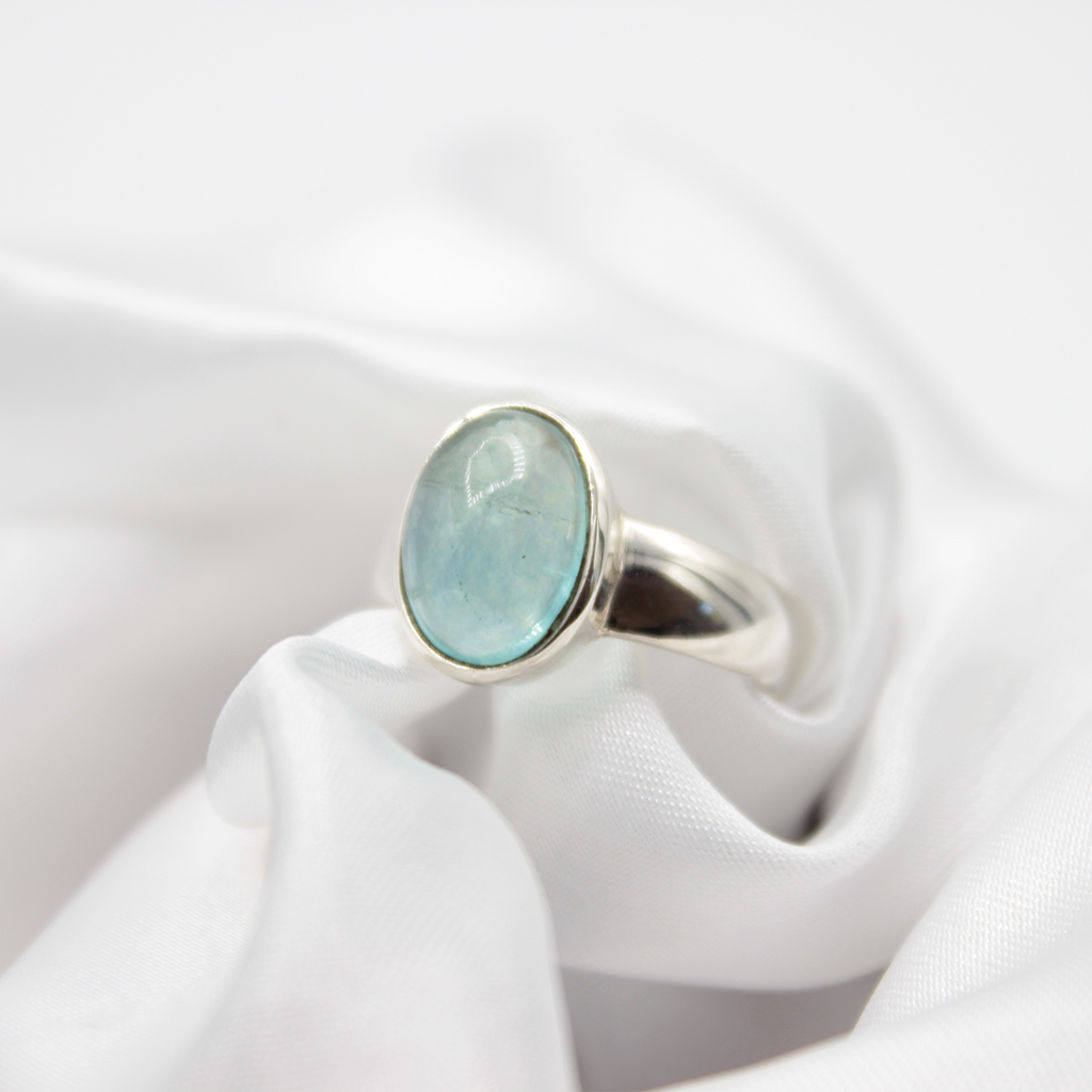 Bague Aigue-Marine – Argent 925 (Taille 59)
