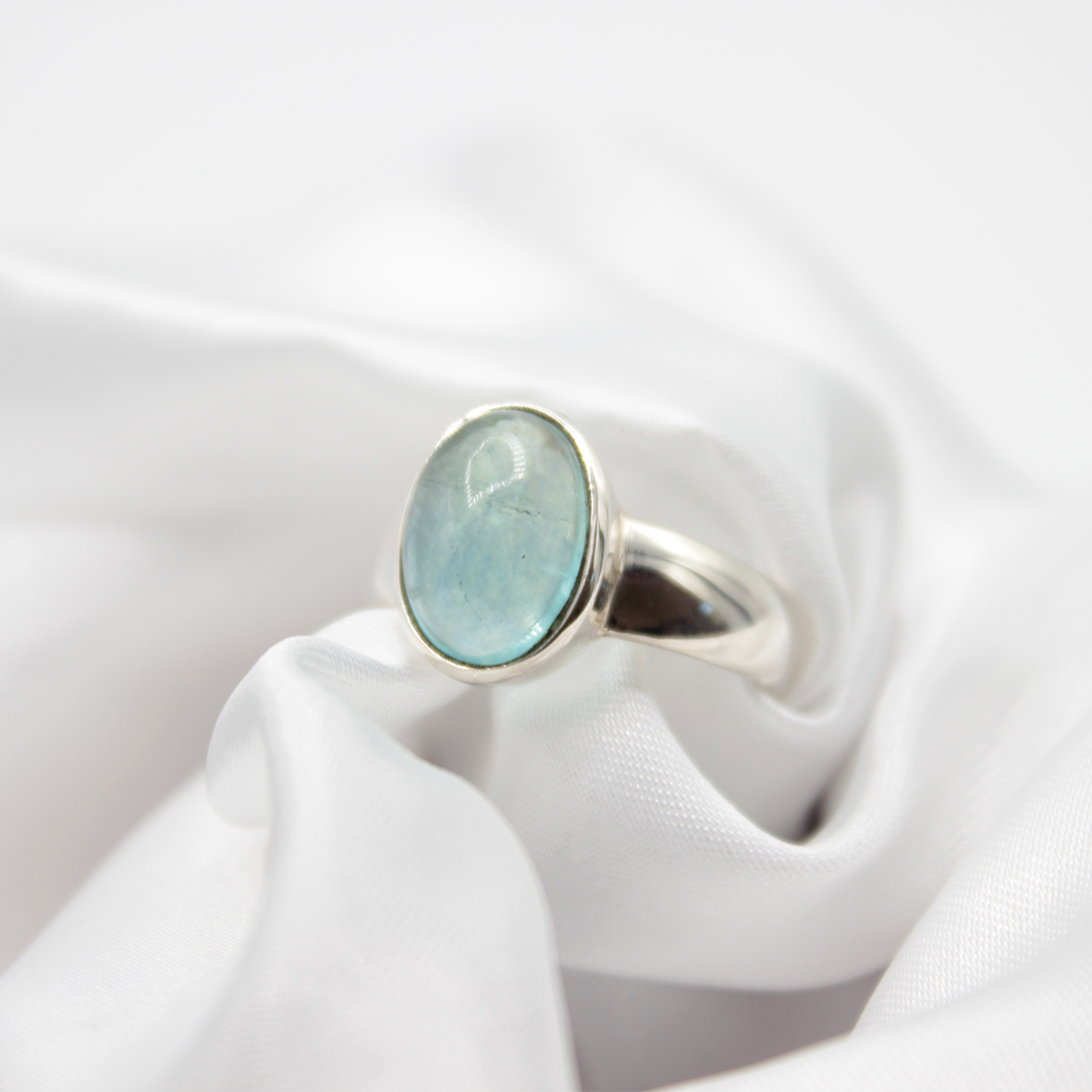 Bague Aigue-Marine – Argent 925 (Taille 59)