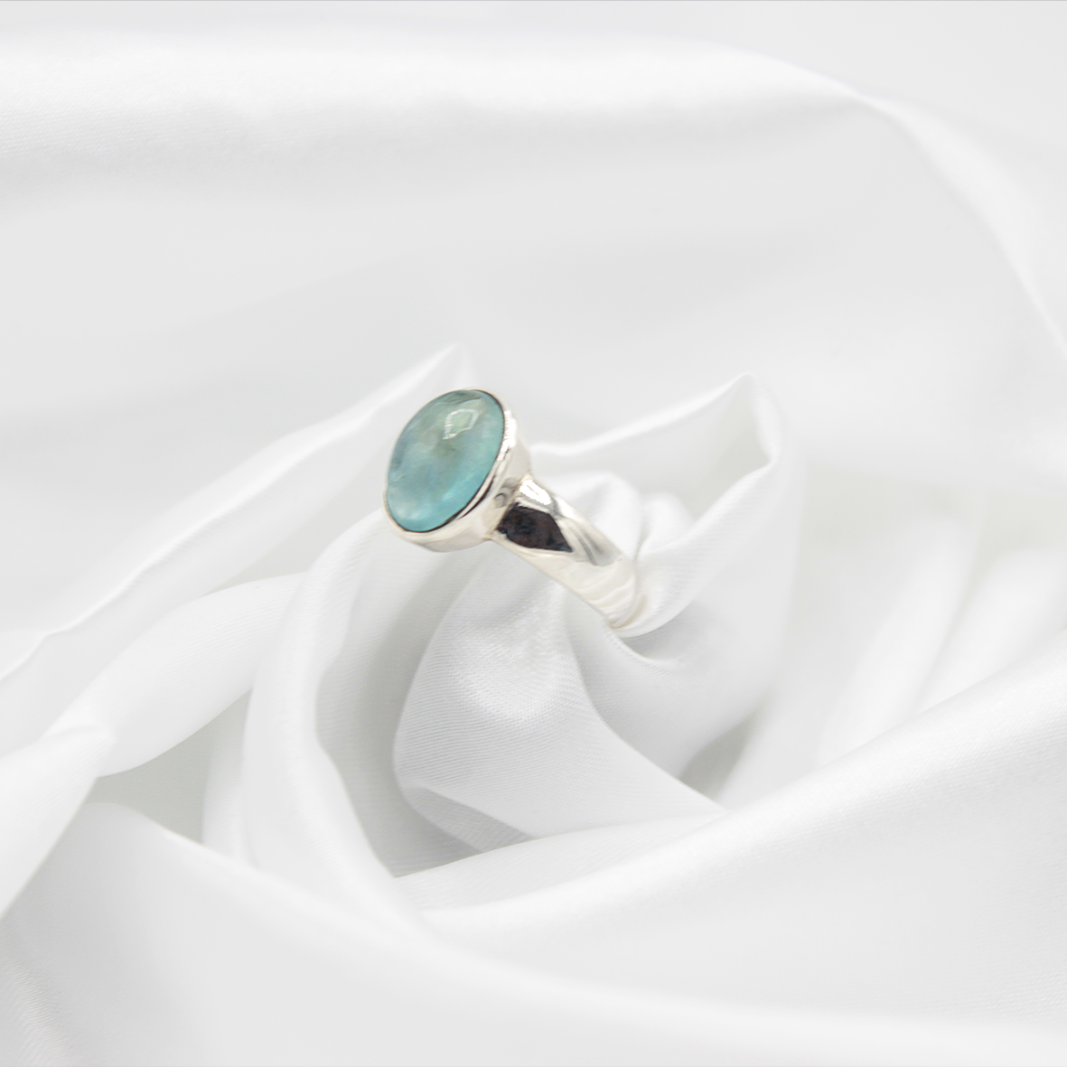 Bague Aigue-Marine – Argent 925 (Taille 59)