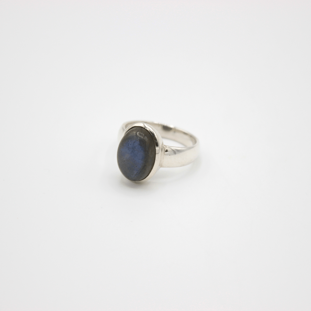Bague Labradorite – Monture en Argent 925, Taille 60 (6 g)
