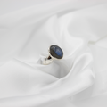 Bague Labradorite – Monture en Argent 925, Taille 60 (6 g)