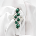 Bague Malachite – Argent 925 (Réglable)