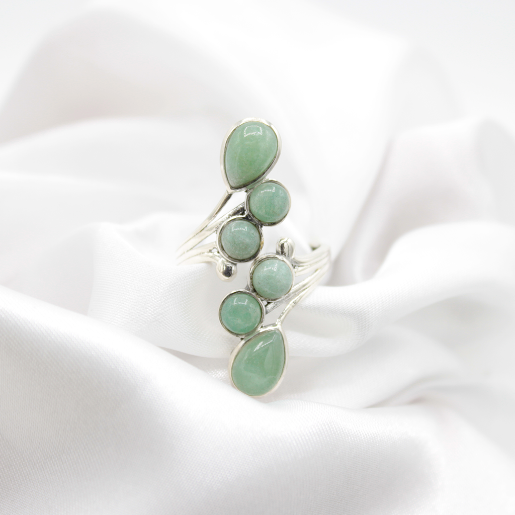 Bague Aventurine – Argent 925 (Réglable)