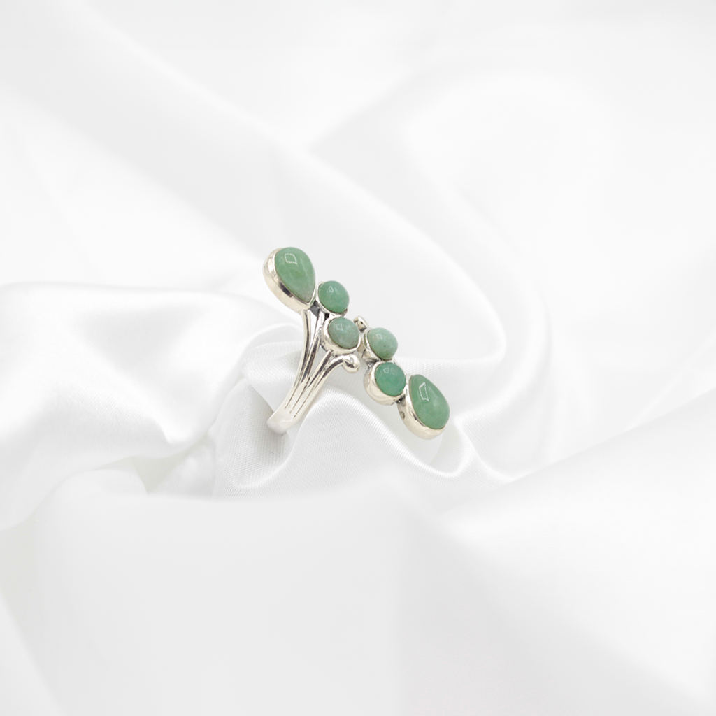 Bague Aventurine – Argent 925 (Réglable)