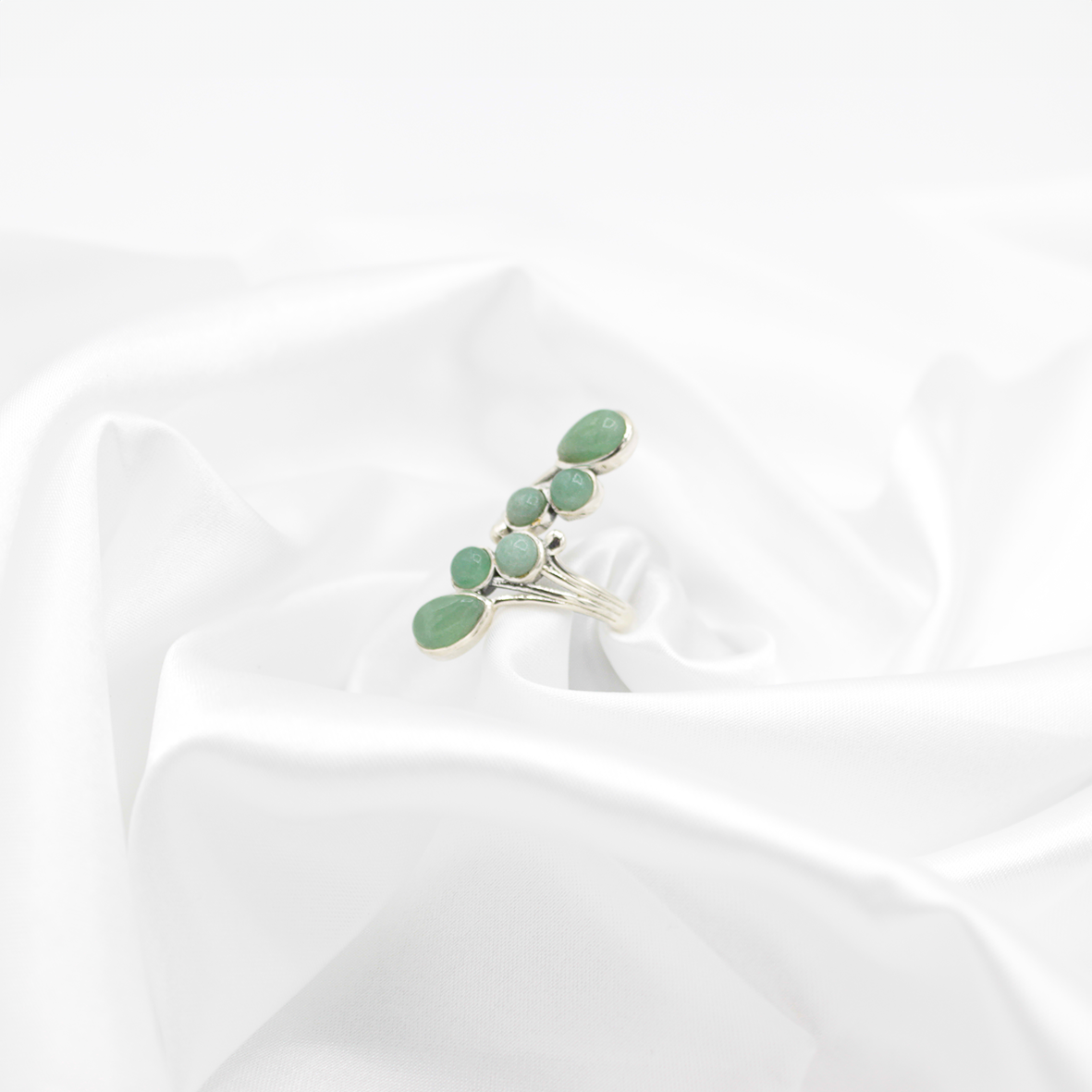 Bague Aventurine – Argent 925 (Réglable)