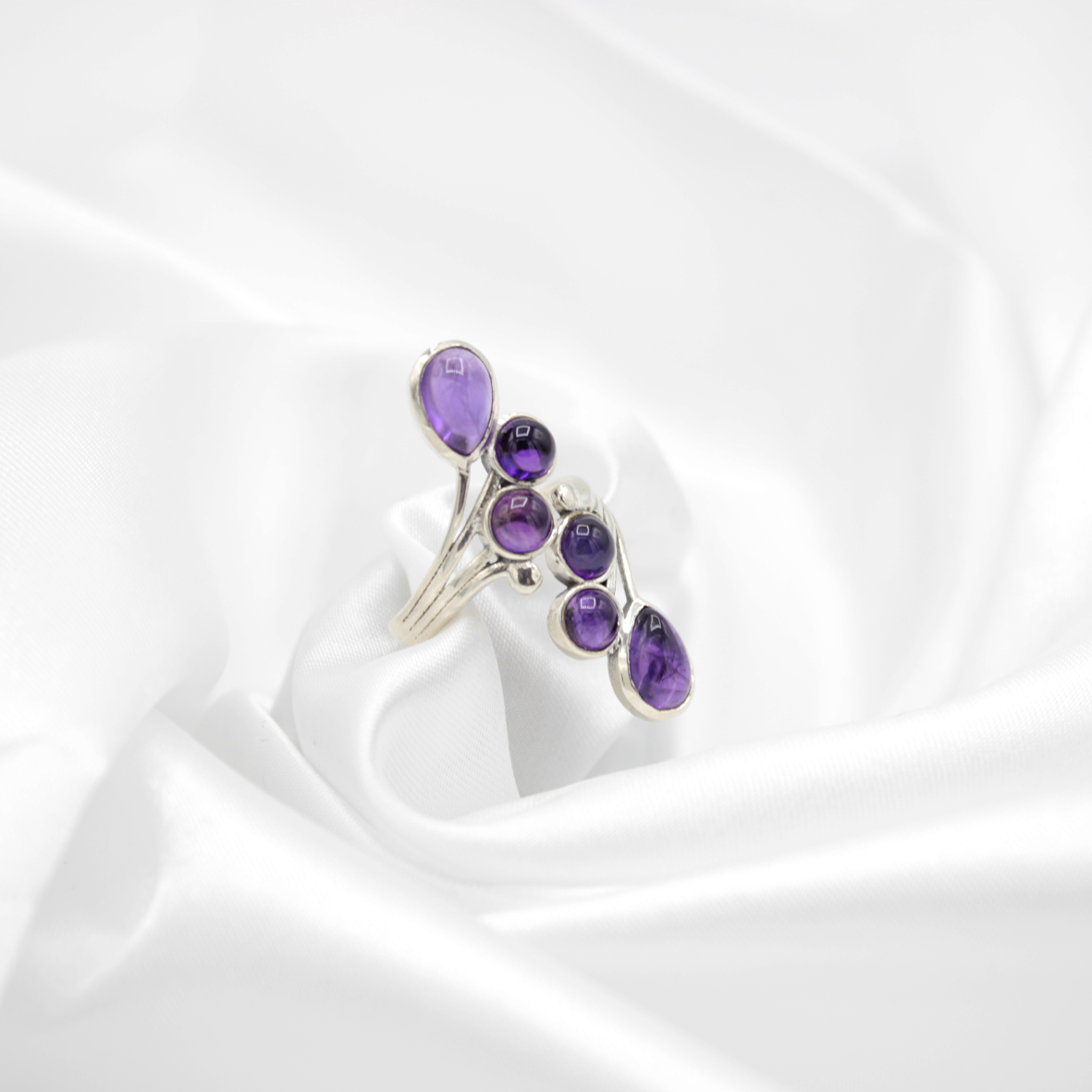 Bague Améthyste – Argent 925 (Réglable)