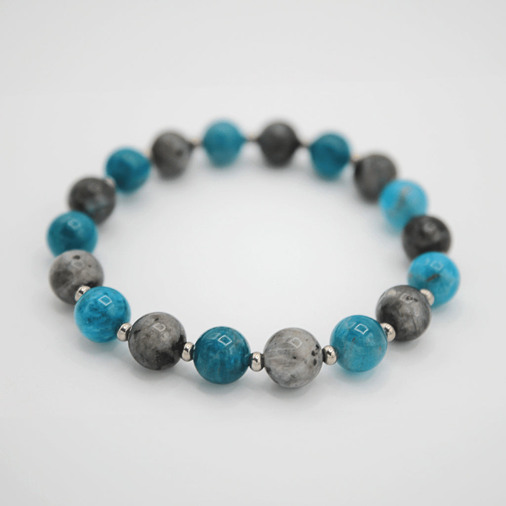 Bracelet “Brume Boréale” – Apatite & Larvikite