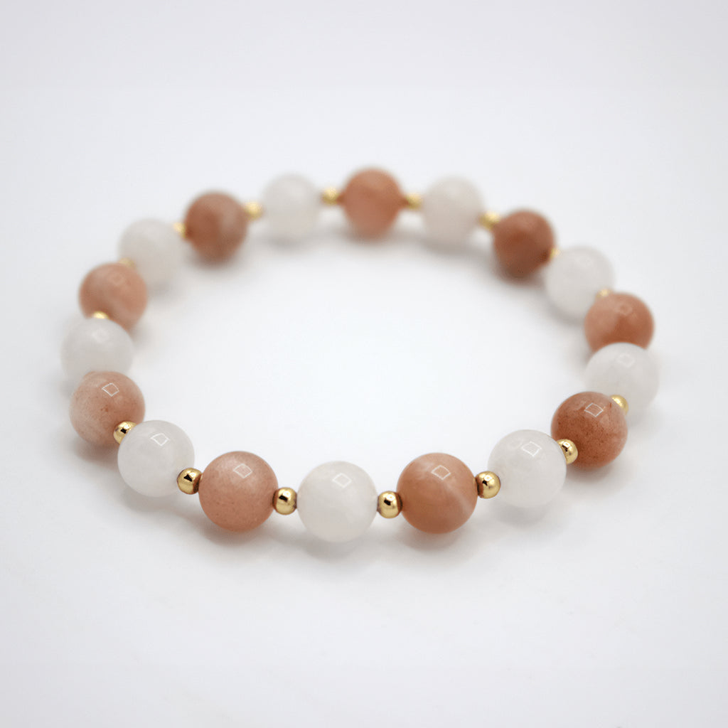 Bracelet - Éclat Cosmique – Pierre de Lune & Pierre de Soleil