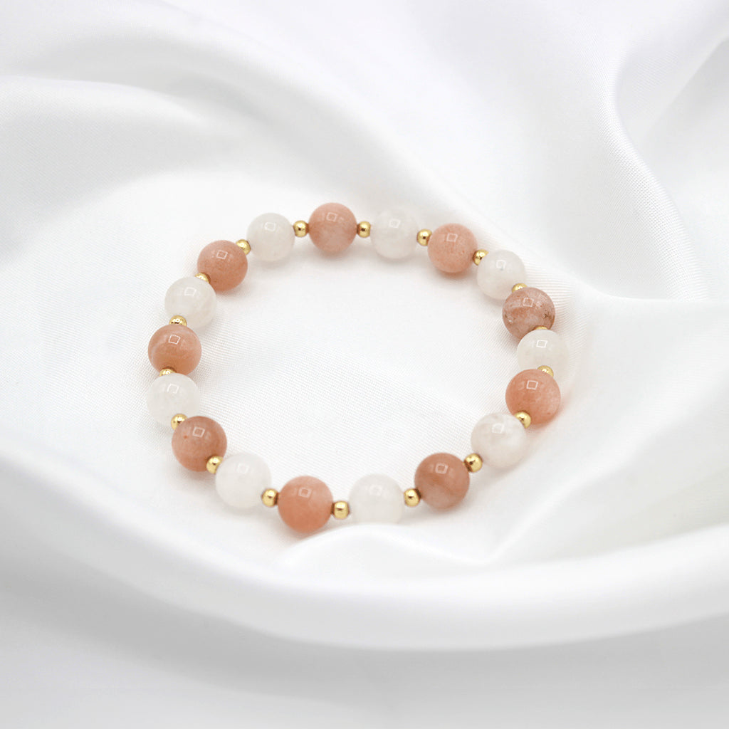 Bracelet - Éclat Cosmique – Pierre de Lune & Pierre de Soleil