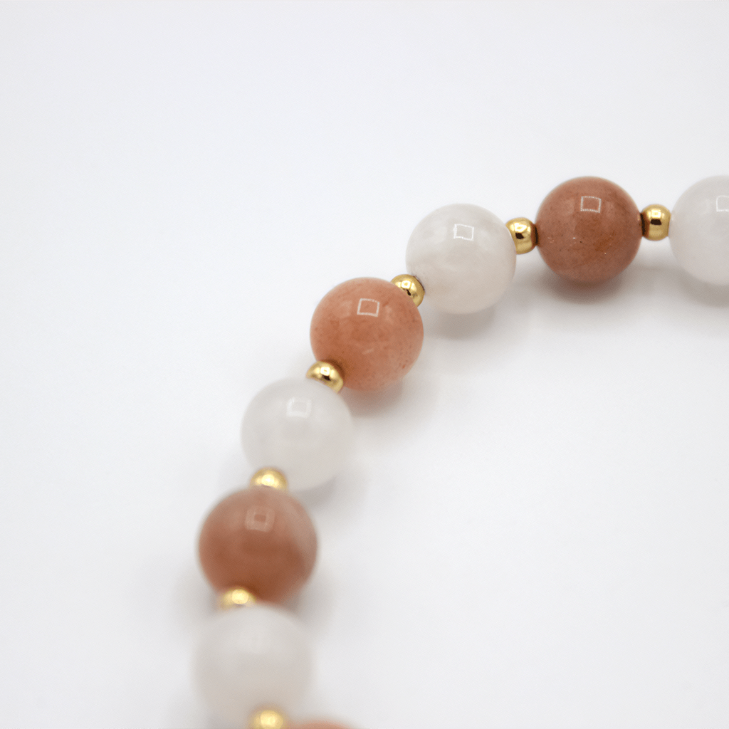 Bracelet - Éclat Cosmique – Pierre de Lune & Pierre de Soleil