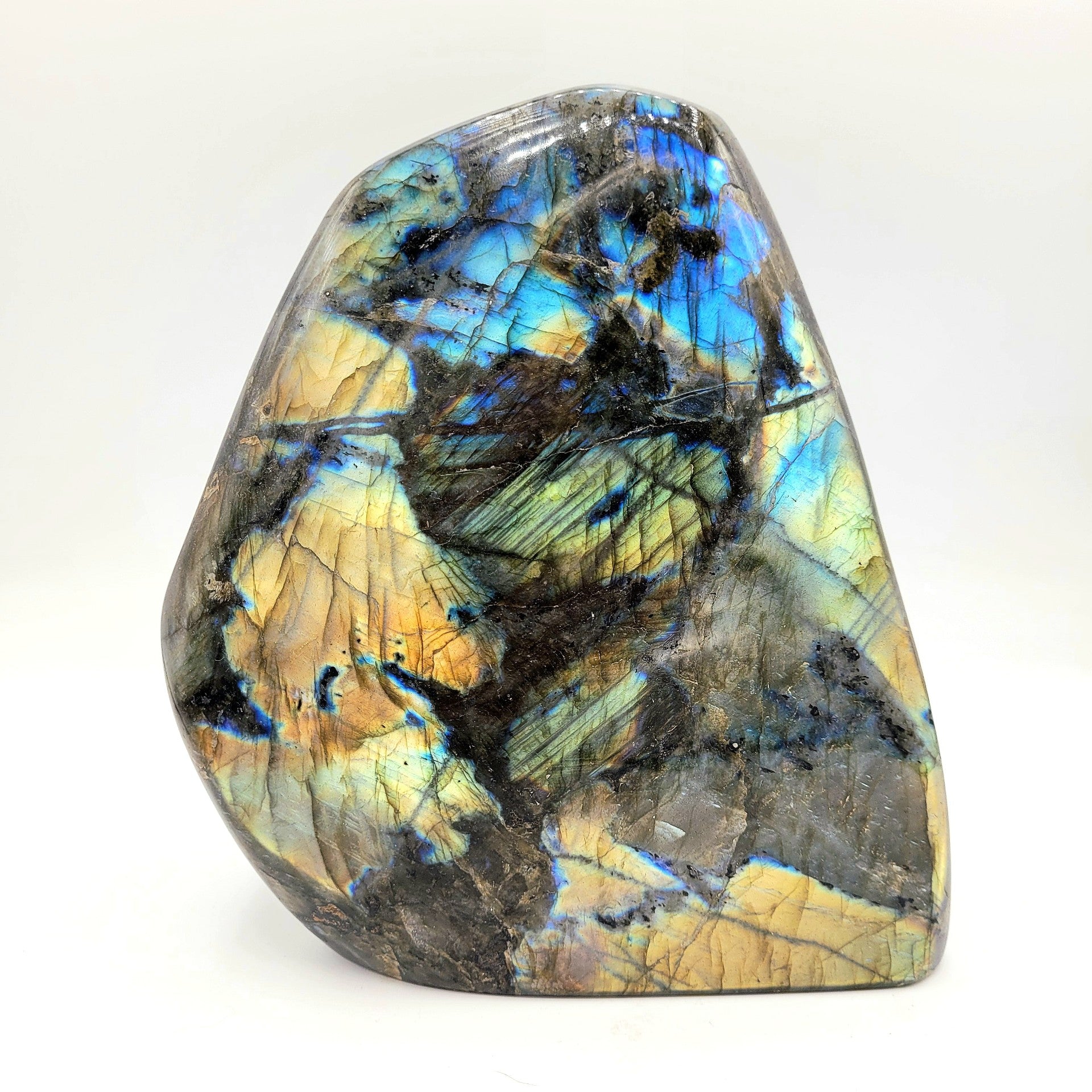 Labradorite Polie – Reflets bleu & cuivre (3,318 kg)