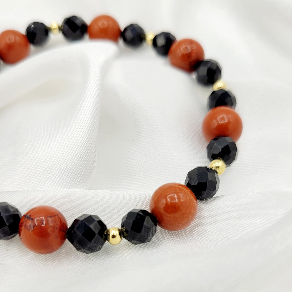 Bracelet "Protection Ancestrale " – Spinelle & Jaspe Rouge