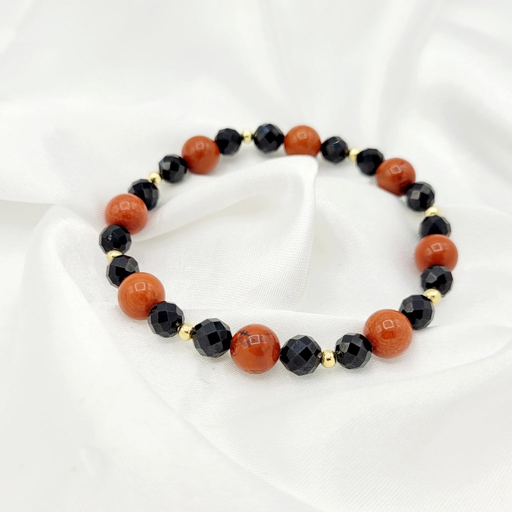 Bracelet "Protection Ancestrale " – Spinelle & Jaspe Rouge